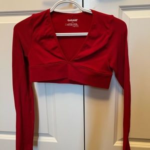 Garage Seamless Ribbed Cropped Long Sleeve